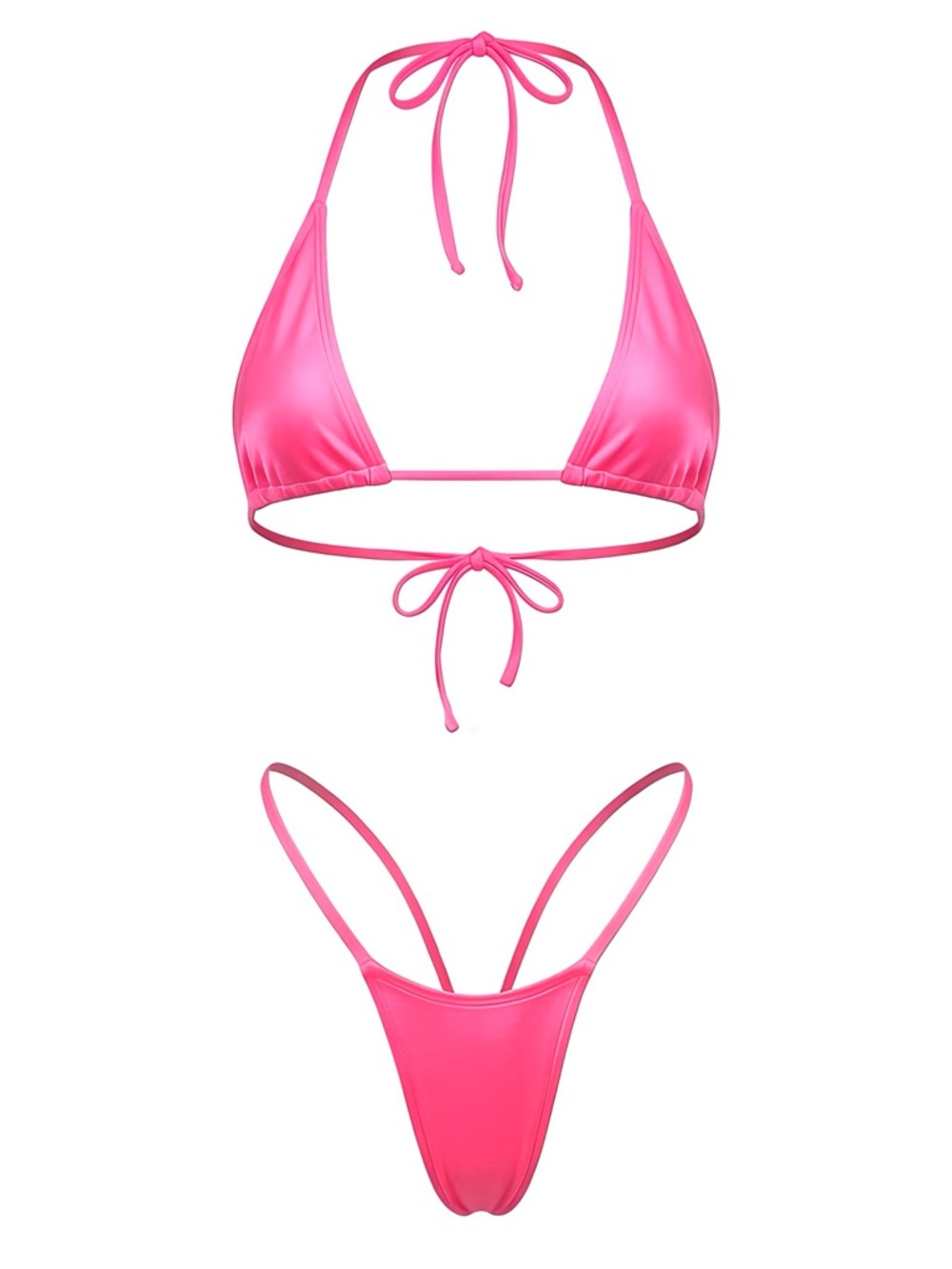 Coral Pink G String Thong Tri-Kini Set | Stripper Bikini | Exotic Dancewear